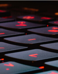 keyboard with red backlighting